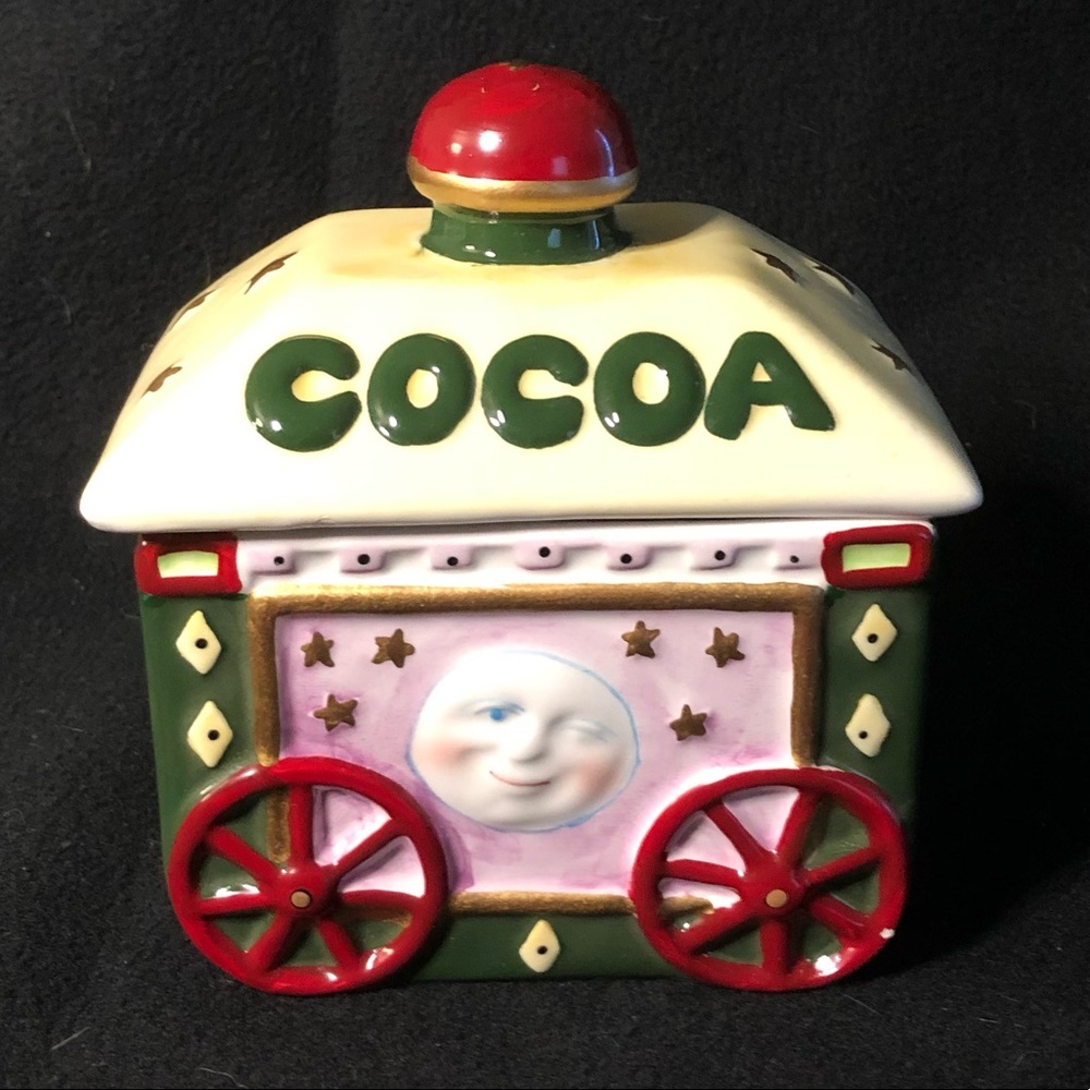 Vintage Holiday Ceramic Cocoa Canister